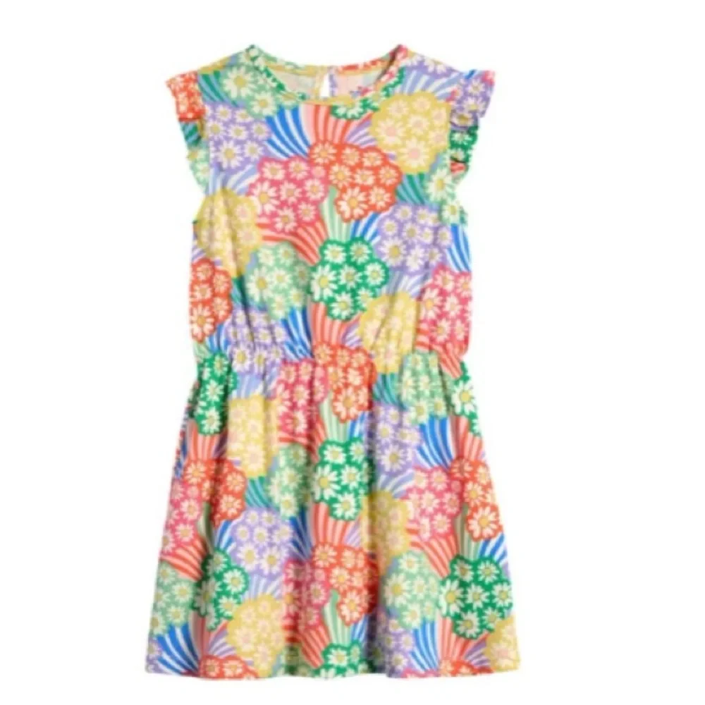 Mini Boden Colorful Multi Rainbow Daisies Floral Dress